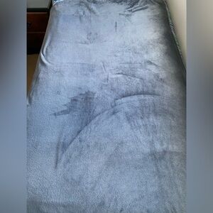 Grey plush lightweight throw blanket